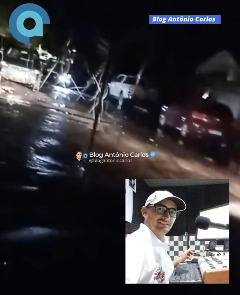 Radialista Márcio Roberto passa por susto após fiação cair sobre carro durante chuva em Posse-GO
