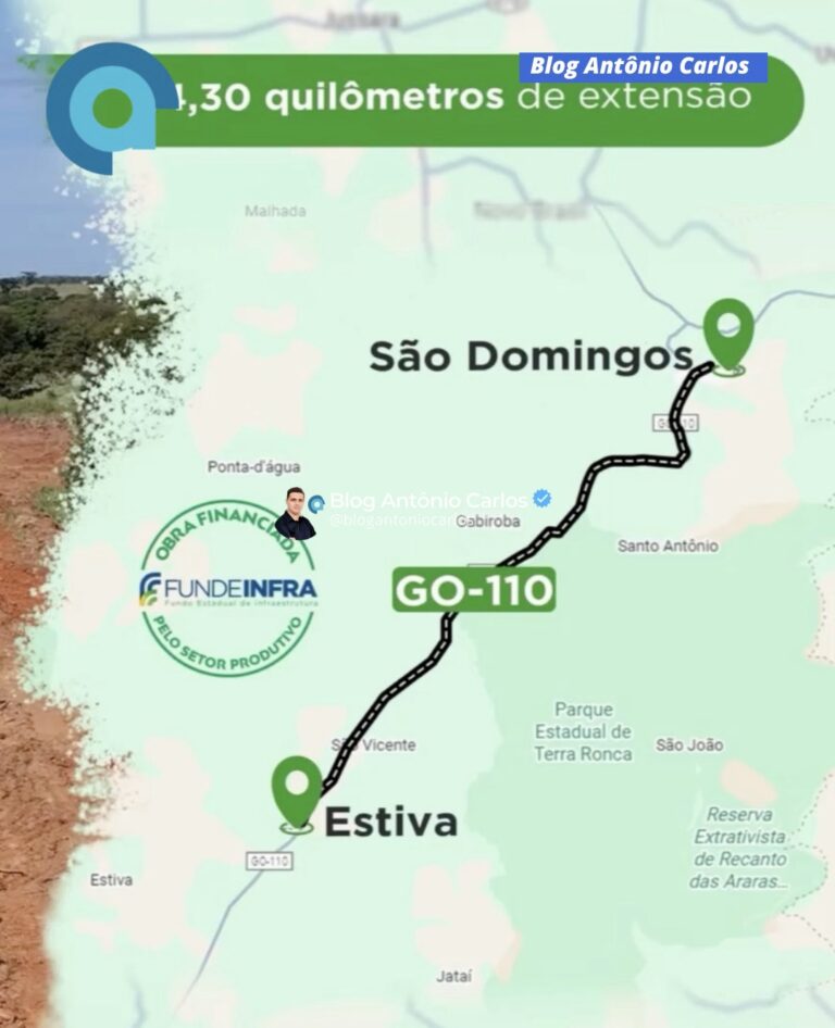 Governo lança edital para pavimentação da GO-110, entre distrito Estiva e São Domingos-GO; investimento ultrapassa R$ 186 milhões