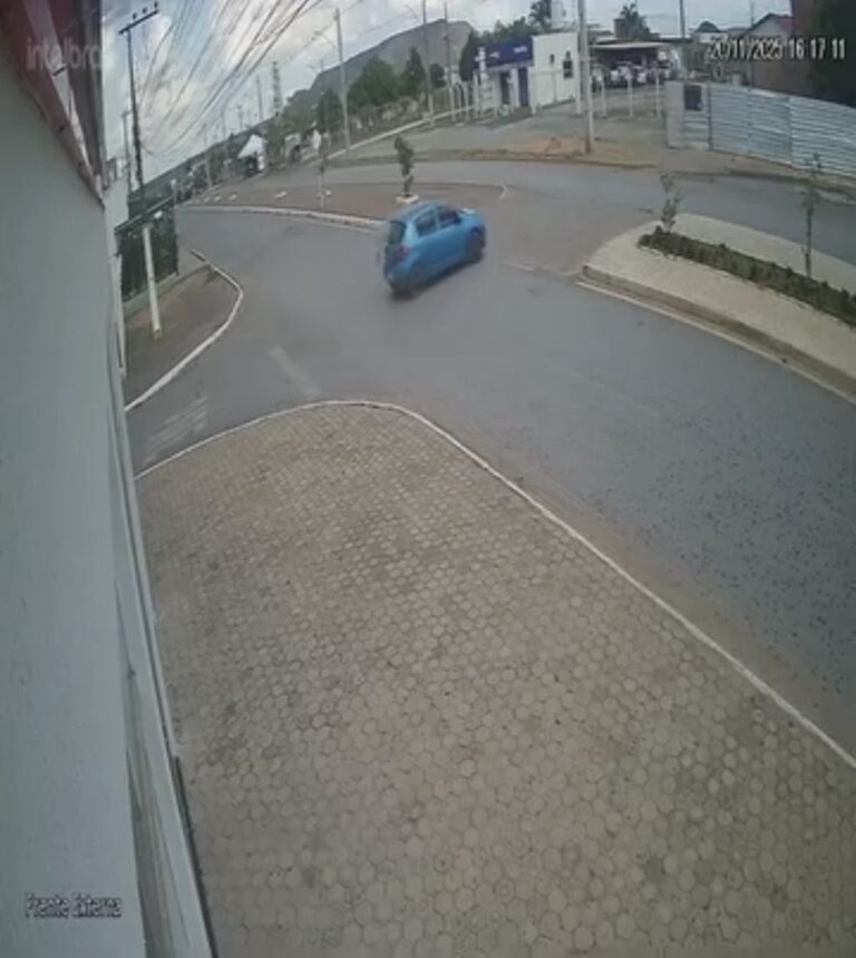 Veja a importância da direção defensiva: Vídeo mostra situação de risco entre moto e carro na Avenida JK, em Posse-GO