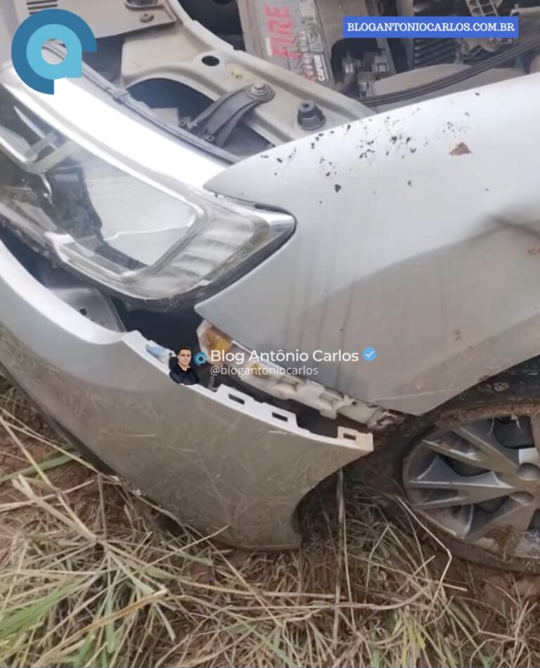 Motorista cochila ao volante e carro sai da pista, entre Mambaí e Damianópolis-GO