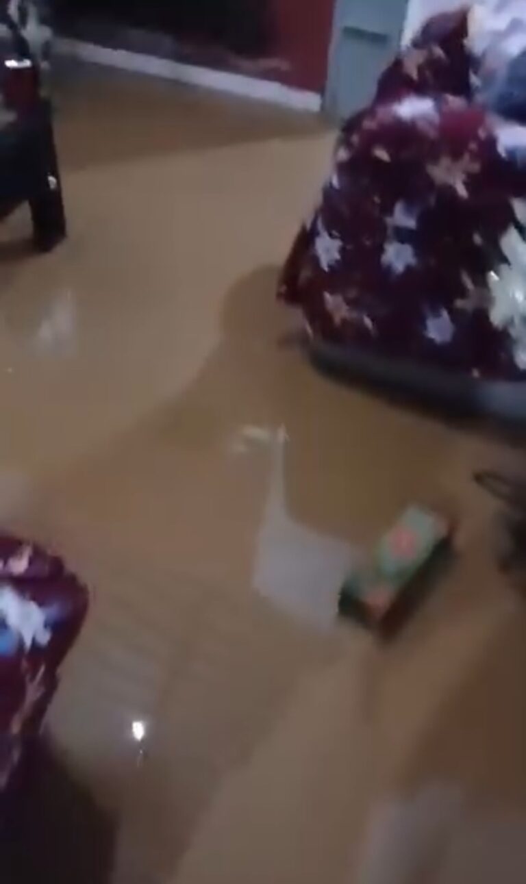 Casa fica alagada após forte chuva, no Setor Cafelândios, em Posse-GO