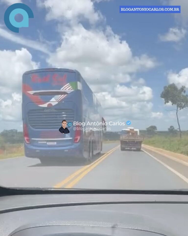Vídeo mostra ônibus fazendo ultrapassagem perigosa na BR-020