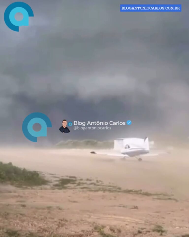 Vídeo mostra avião decolando com tempestade se aproximando em Luís Eduardo Magalhães-BA