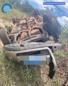 Capotamento deixa quatro feridos na GO-463, em São Domingos-GO
