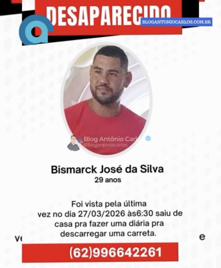 Simolândia-GO: Homem de 29 anos desaparece após sair de casa para trabalhar