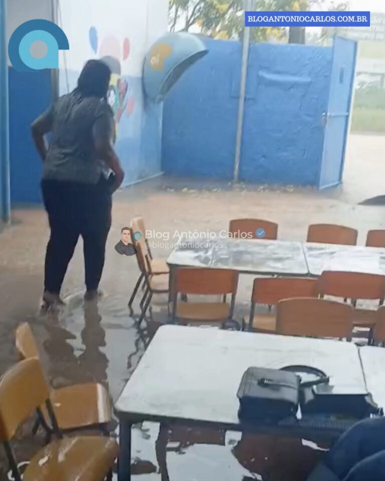 Temporal provoca alagamentos e mobiliza evacuação de creche em Posse-GO