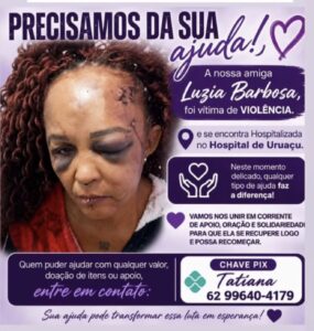 Vítima de violência doméstica é transferida para Uruaçu após ser brutalmente agredida em São Domingos-GO