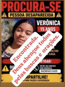 Campos Belos-GO: Adolescente que estava desaparecida é encontrada