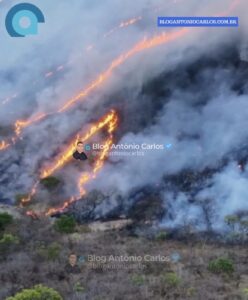 Incêndio de grandes proporções é registrado em Monte Alegre de Goiás