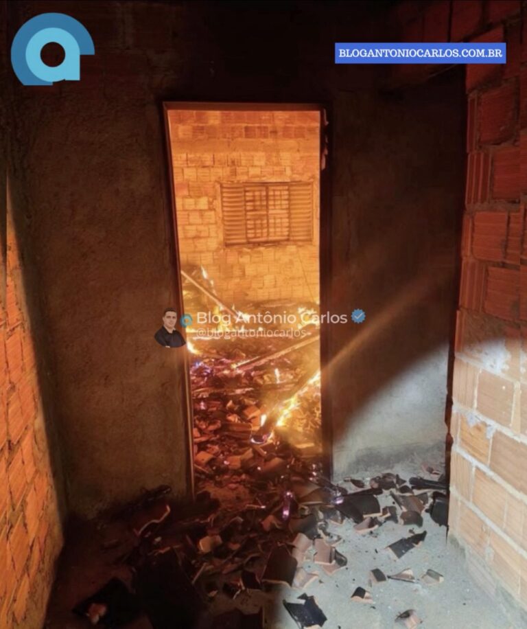 Homem é suspeito de atear fogo na própria residência no Povoado Água Quente, em Iaciara-GO