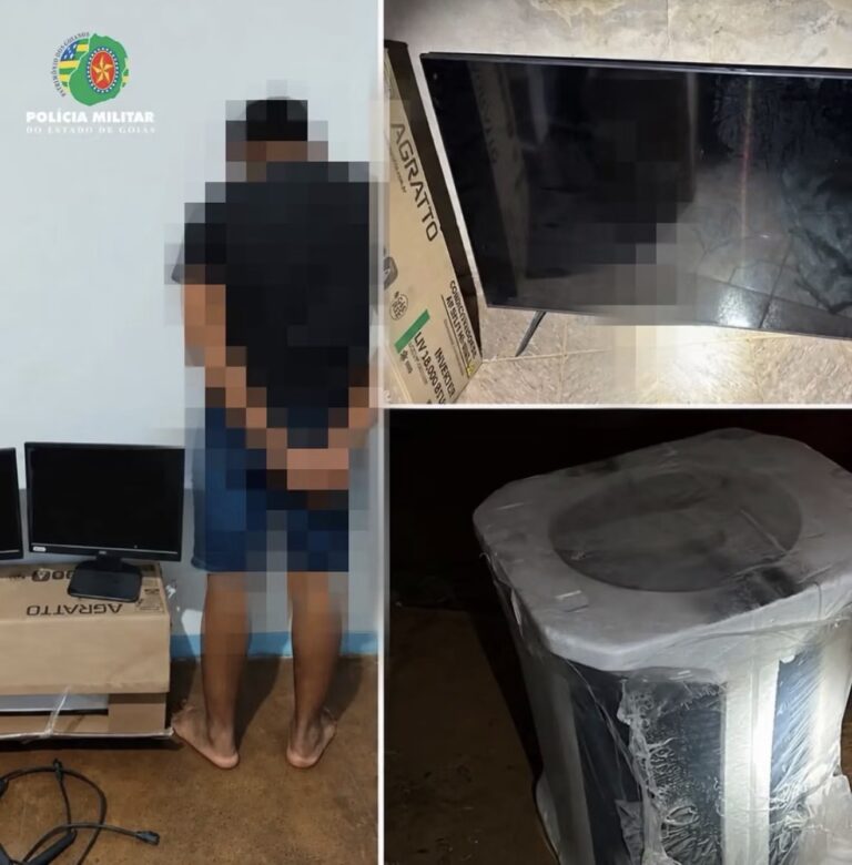 Em Iaciara-GO, Polícia recupera equipamentos furtados do Tribunal de Justiça e conduz suspeito à delegacia