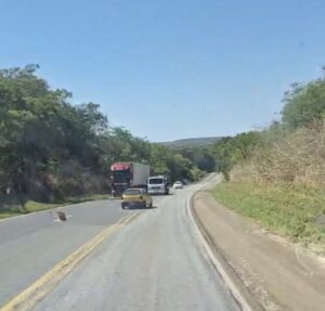 Motorista bêbado invade contramão e quase bate de frente com carreta na BR-040